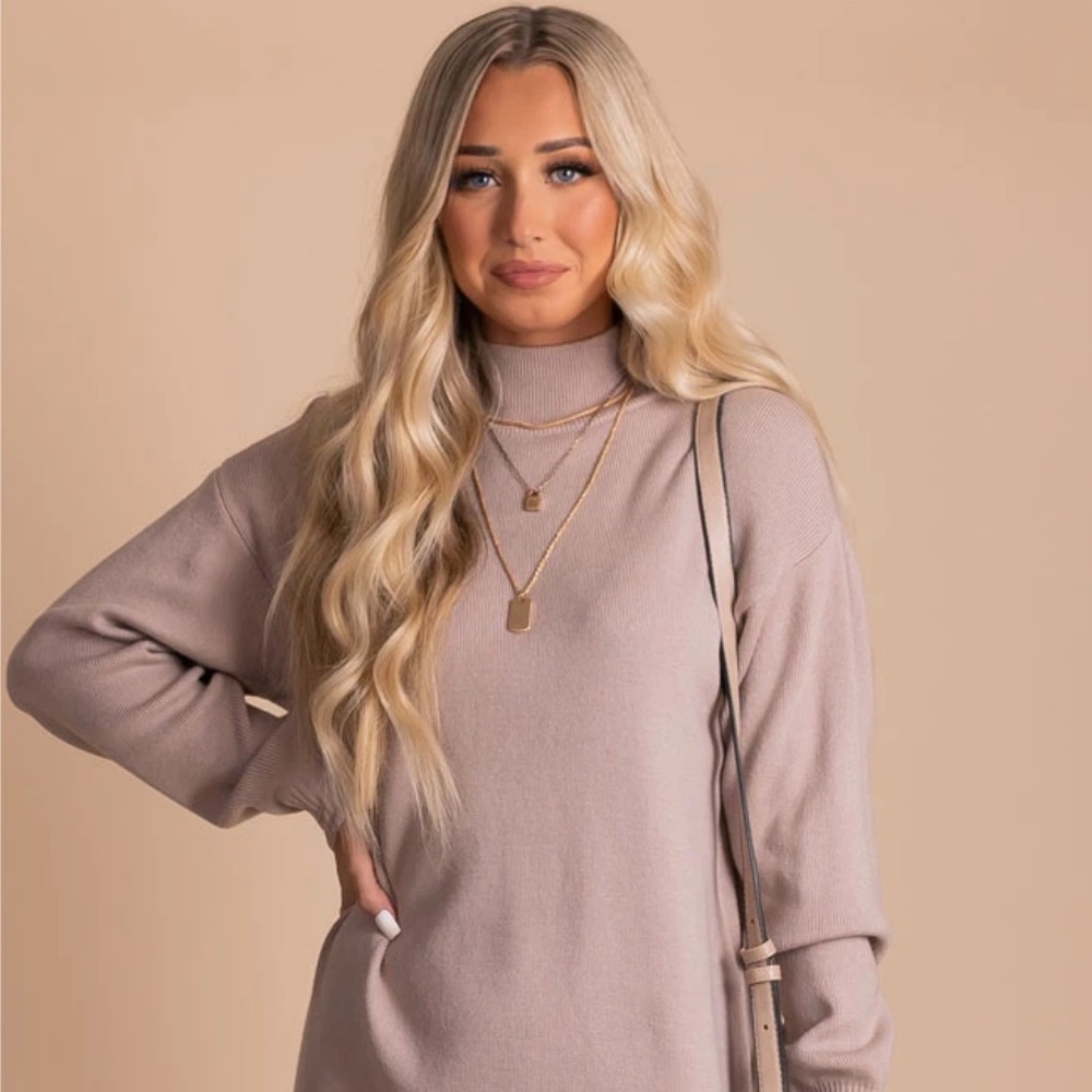 Bella Ella Thinking Out Loud Long Sleeve Sweater Dress